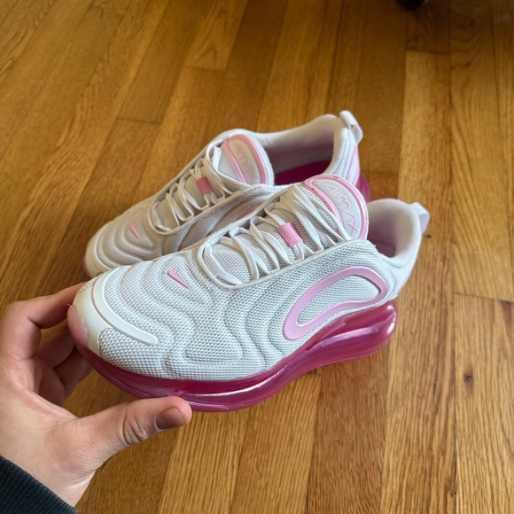 Womens Nike Air Max 720 Pink and White Sneakers - Picture 3 of 8